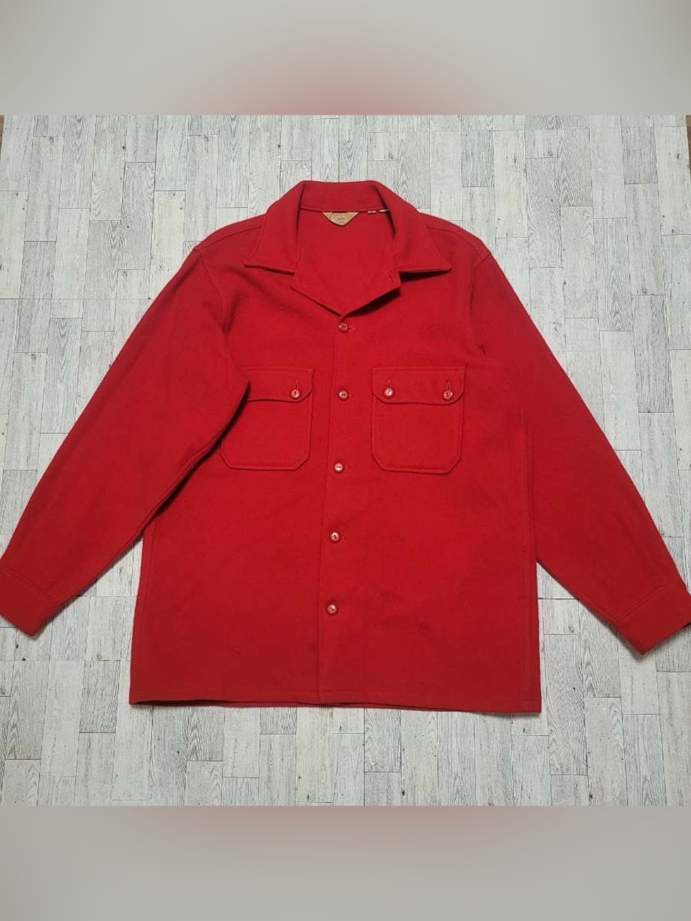 Boy Scouts Red Wool Field Double Breast Pocket Official Jacket Men's 46 Long